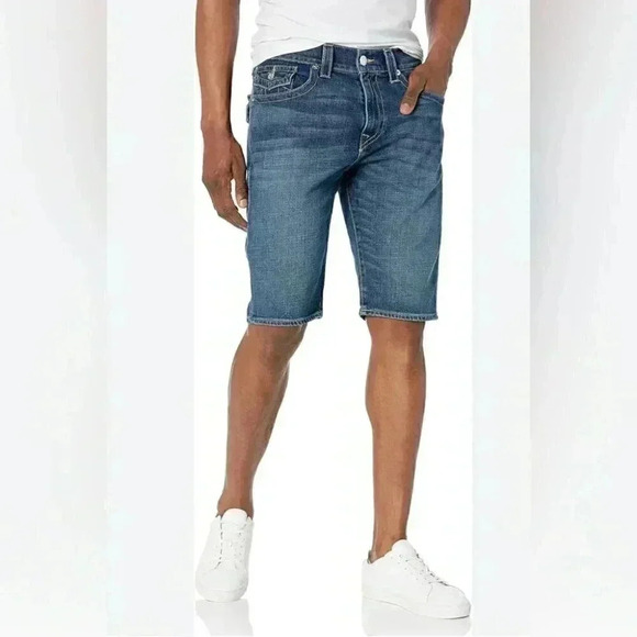 True religion “geno” relaxed slim fit peach denim jean shorts 30 - Picture 1 of 6